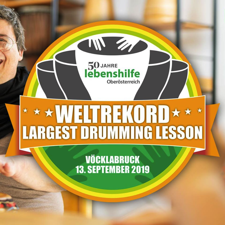 Bild 50 Jahre Lebenshilfe Oberösterreich - Weltrekord Drumming Lesson Vöcklabruck am 13. September 2019
